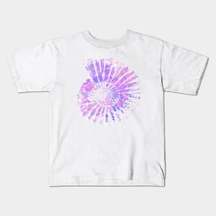 Nautilus Shell Design in Purples Paint Pattern Kids T-Shirt